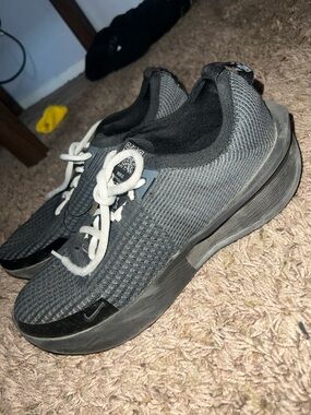 Nike Black and Gray Knit Slip-On Sneakers